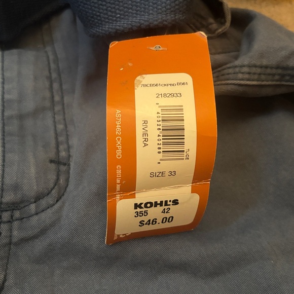 Lee Dungarees Cargo Shorts Utility Pockets Outdoor Cotton hiking blue men’s 33 - Picture 4 of 5